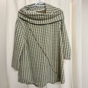 Multiples, Houndstooth, Cowl Neck, Sweater, size large